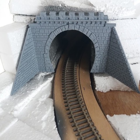 HO tunnel for 1 lane with support 3D Print Model