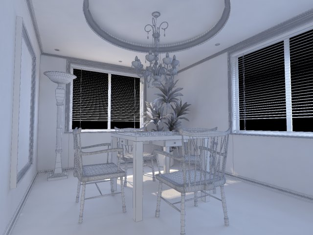 Luxury fashion European restaurant 1812 3D Model