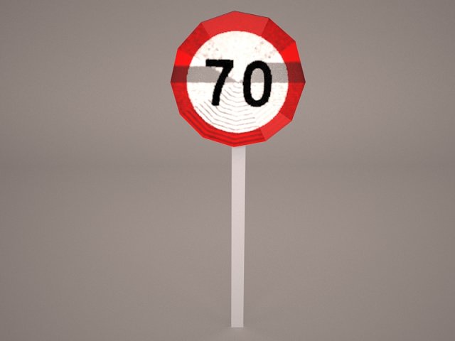 70 Speed limit sign 3D Model