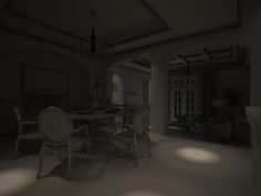 Rural vintage European living room restaurant 5122 3D Model