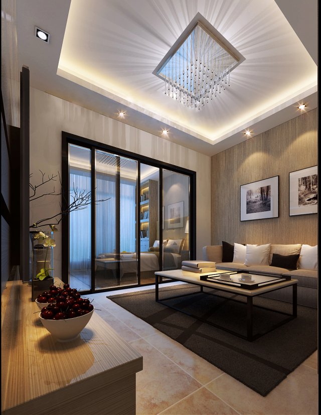 Stylish luxury home decoration – living room 6135 3D Model