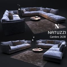 Sofa in modern style NATUZZI Cambre 2638 3D Model