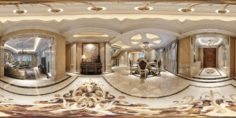 Panoramic neo-classical style living room dining room 26 3D Model