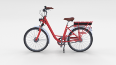 Electric City Bicycle Red 3D Model