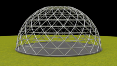 Geodesic dome large dome frame structure 3D Model