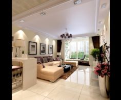 Luxurious modern living room 1868 3D Model