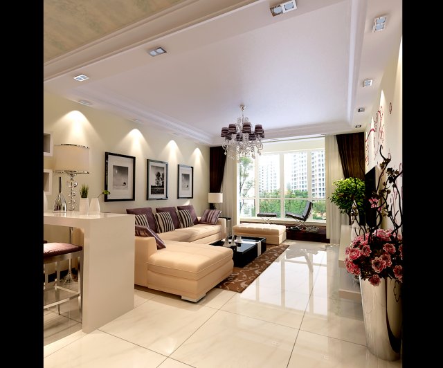 Luxurious modern living room 1868 3D Model