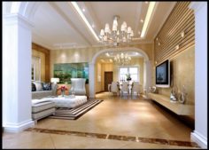 Style concise European living room 1794 3D Model