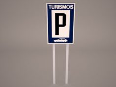 Parking Sign 3D Model
