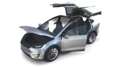 Tesla Model X Silver with interior 3D Model