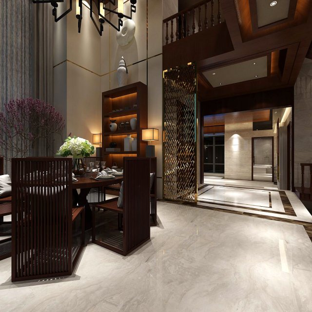 Stylish avant-garde living room design 54 3D Model
