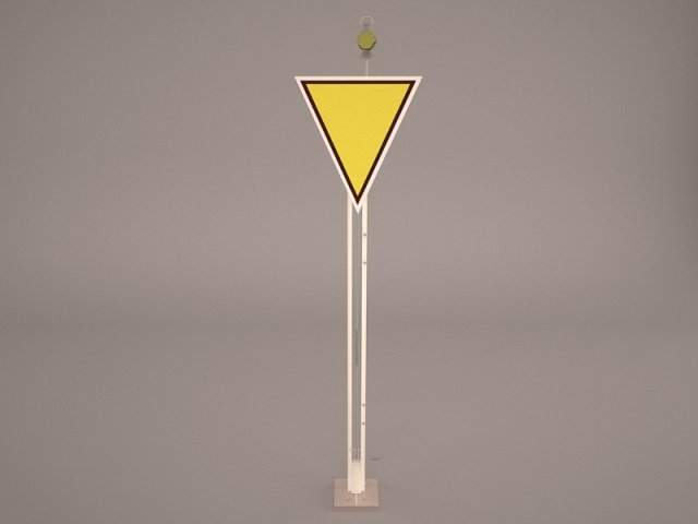 Yield sign 3D Model