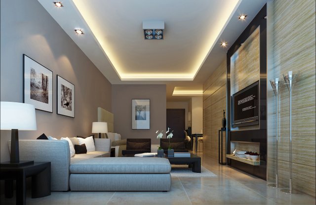 Stylish luxury home furnishings – living room 6136 3D Model