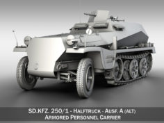 SD.KFZ.250 – Half-track troop carrier 3D Model