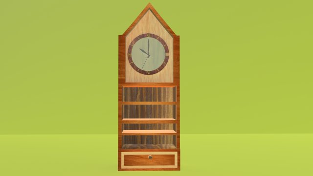 Old wooden clock obj fbx max 3D Model