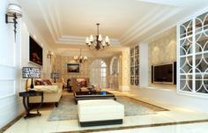 Style concise European living room 1772 3D Model