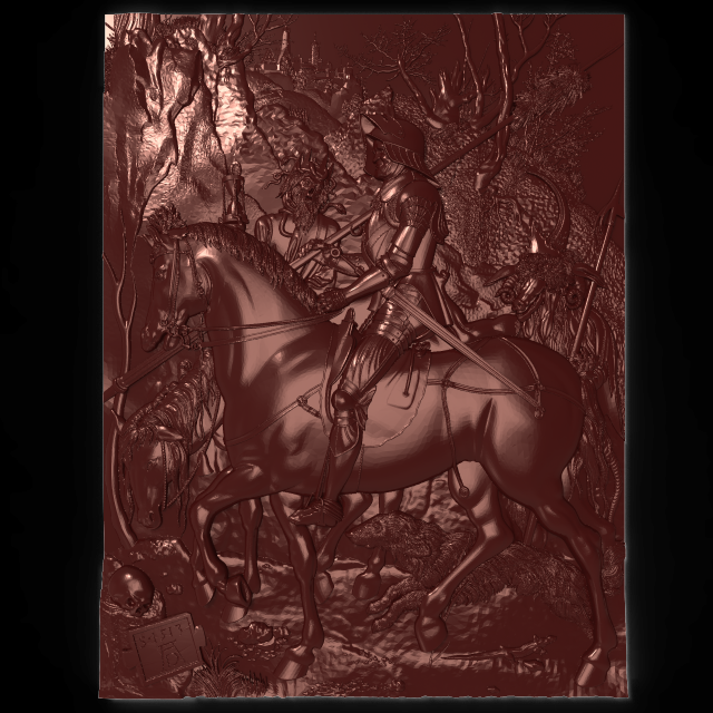 Knight and Death Bas relief 3D Model