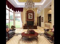 Fashionable European living room 5149 3D Model