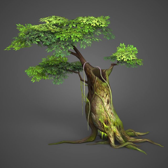 Game Ready Low Poly Tree 04 3D Model