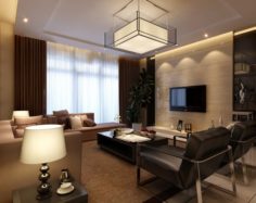 Stylish luxury home decoration – living room 6125 3D Model