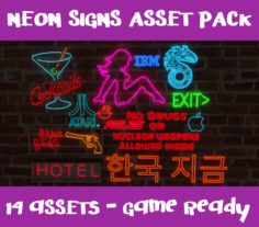 Neon Signs p1 – 14 Assets – Game Ready 3D Model