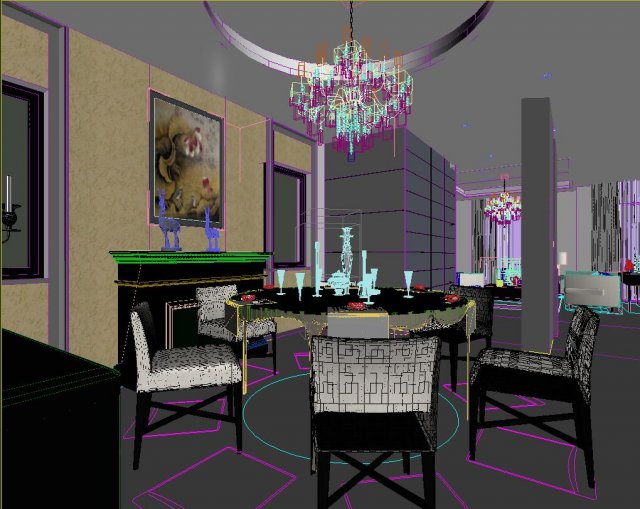 The luxurious modern living room 1812 3D Model