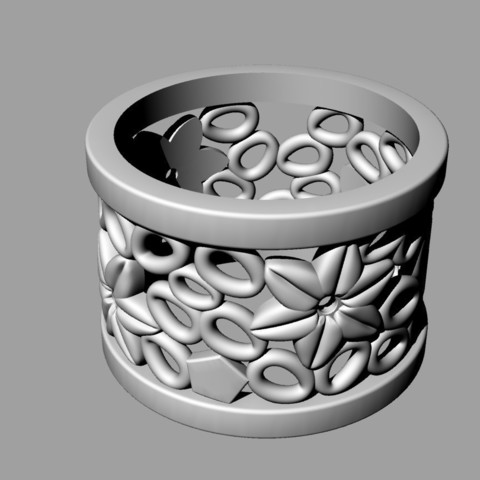 flower ring 3D Print Model