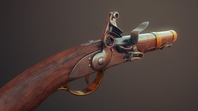Flintlock Pistol 3D Model
