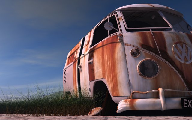 VW KOMBI CARGO ABANDONED 3D Model