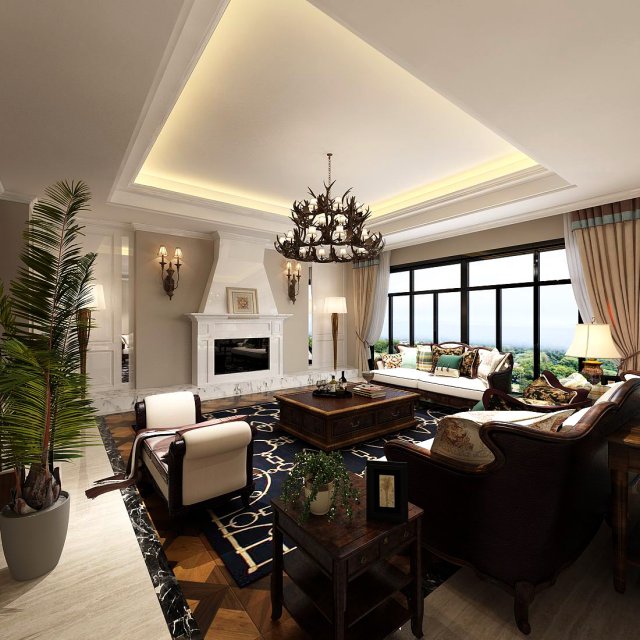 European-style living room design 14 3D Model