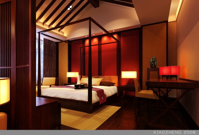 Chinese retro bedroom 1801 3D Model