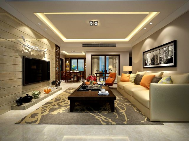 Stylish avant-garde living room design 185 3D Model