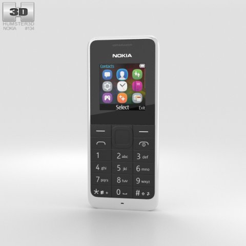 Nokia 105 Dual SIM White 3D Model