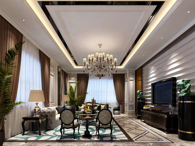 European-style living room design 18 3D Model