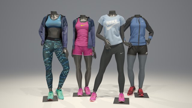 Female mannequin Nike pack 2 3D model 3D Model
