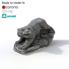 Statuette Tiger 3D Model