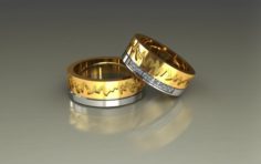 Wedding rings 3D0208 3D Model