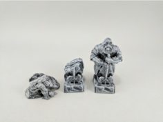 Worn and Broken Dwarven Statues 3D Print Model