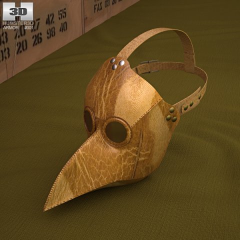 Black Plague Doctor Mask 3D Model