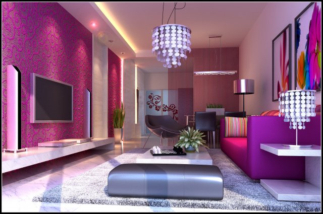 Deluxe modern living room 1858 3D Model