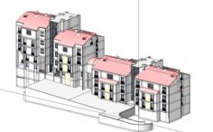 Twin Apartment Project Revit Model 3D Model