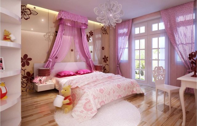 Stylish modern pink bedroom 1815 3D Model