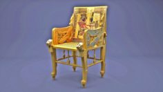 Tutankhamun Golden Throne Chair 3D Model