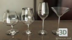 3D-Model 
A set of wine glasses 4pcs