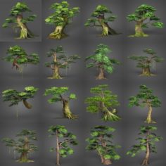 Game Ready Low Poly Tree Collection 3D Model