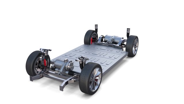 Tesla Model X P100D AWD Chassis 3D Model