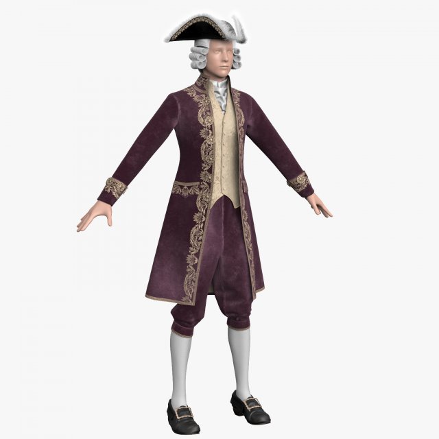 Mens Dress of the 18th Century 3D Model