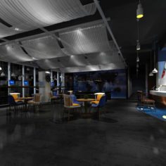 Hotel Restaurant teahouse cafe Design 01 3D Model