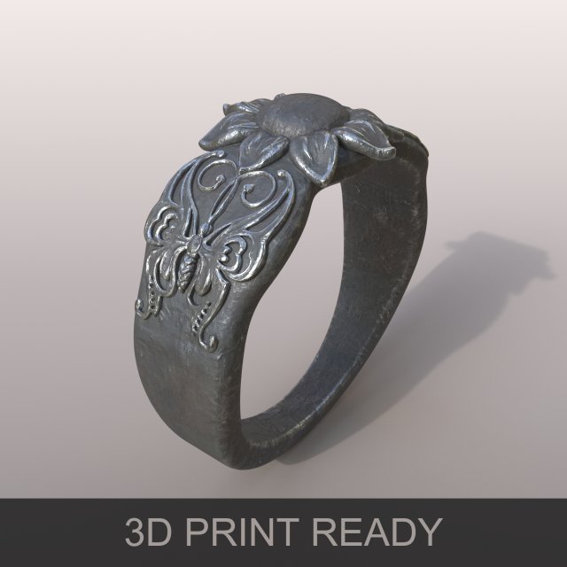 Ring butterfly Free 3D Model