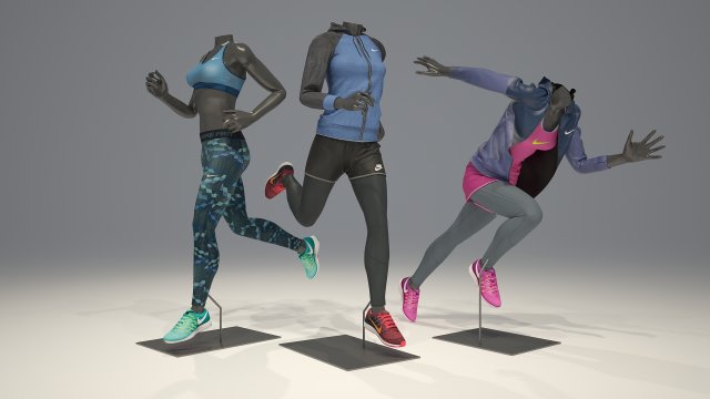 Female mannequin Nike pack 4 3D model 3D Model